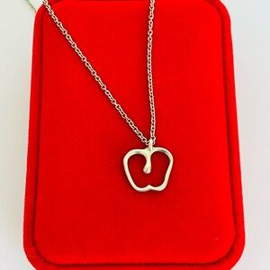 Tiffany & Co. 925 Silver Apple Pendant Necklace 16”